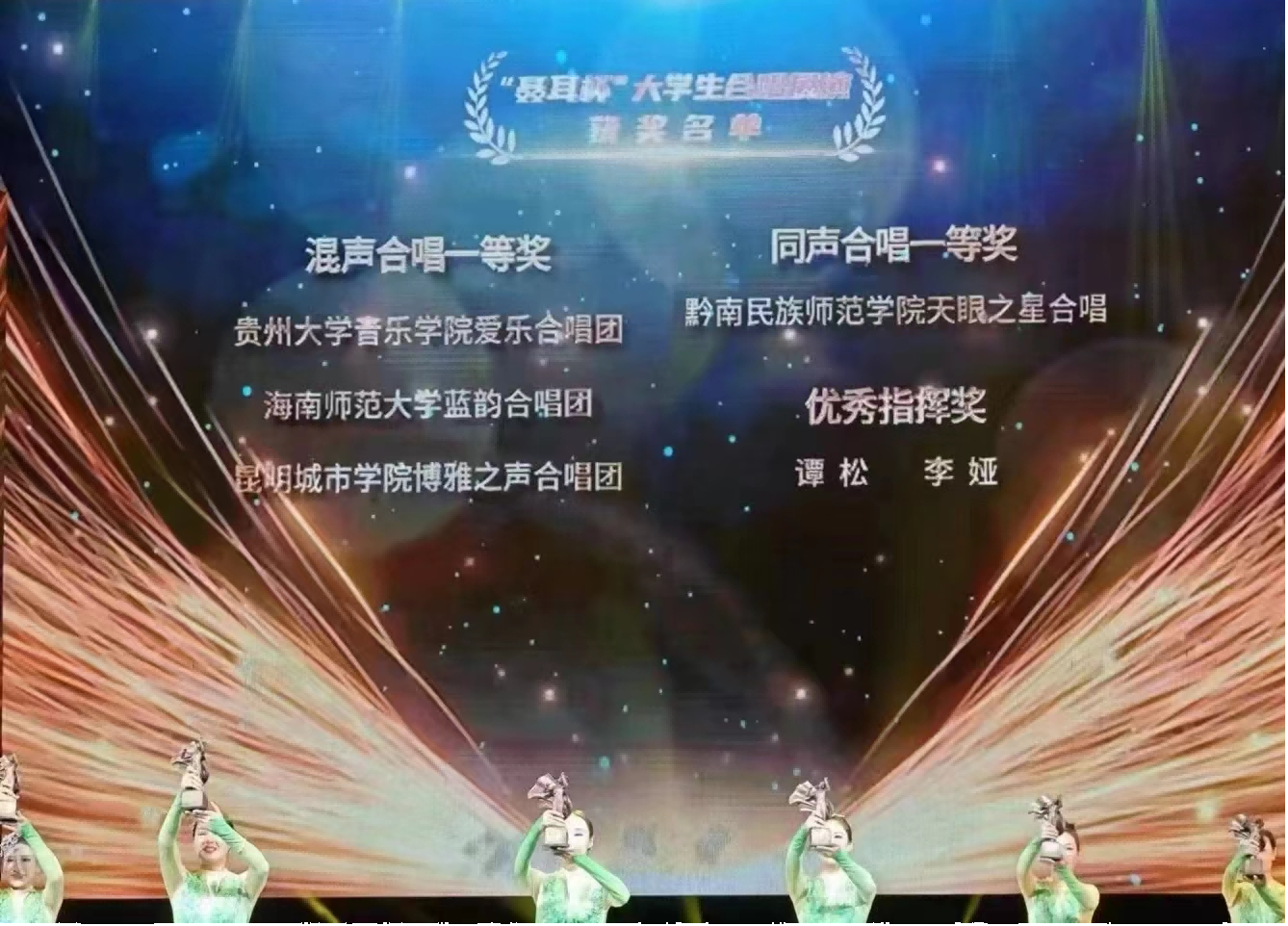 音乐学院蓝韵合唱团受邀赴云南玉溪“聂耳杯” 大学生合唱展演获一等奖