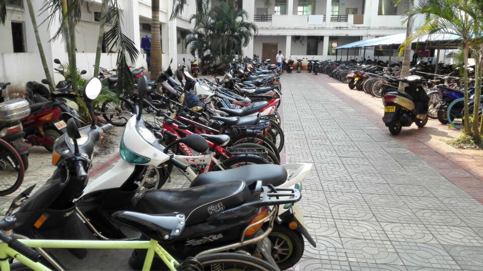 传递文明  扶起“爱心”——记经济与管理学院校园便民自行车整理活动