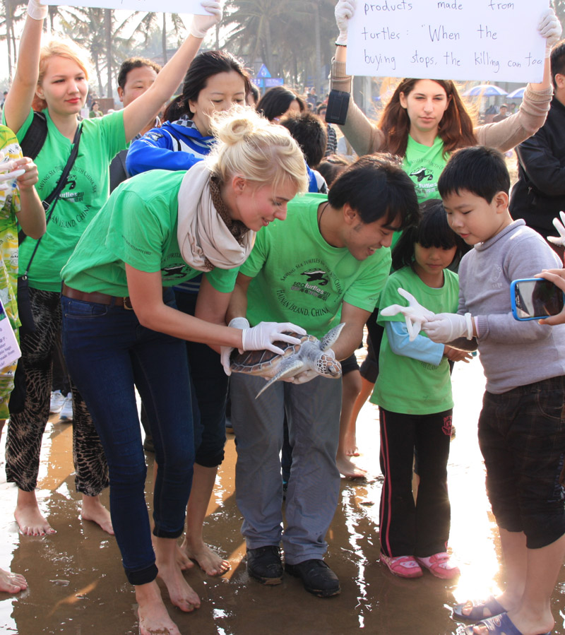 放生海龟，环保在我心――记生命科学学院海龟放生活动 